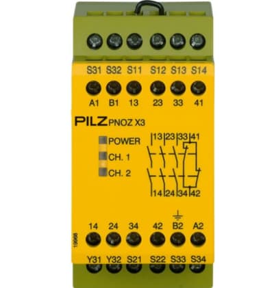PILZ PNOZ X3 120VAC 24VDC 3N/O 1N/C 1SO