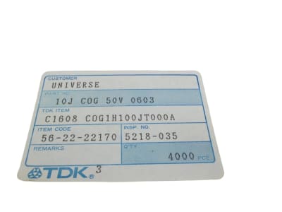TDK C1608-C0G1H100JT000A/4000