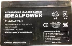 IDEAL POWER CONVERTERS ELA.6V-7.2AH