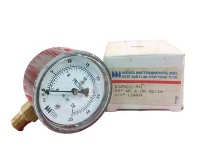 WEISS INSTRUMENTS DG25C3-1/4LM-0-35IN/WATER