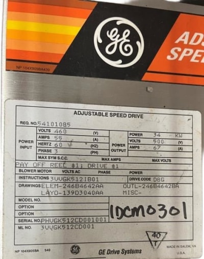 GENERAL ELECTRIC 3VVGK512CD001