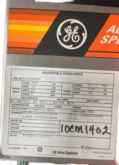 GENERAL ELECTRIC 3VVGK512CD027