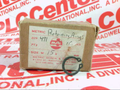 METRIC SCREW & TOOL CO DIN-471-15MM-BL