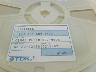 TDK C1608-C0G1H100JT000A/4000