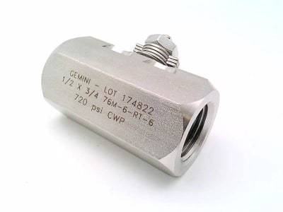 GEMINI VALVE 1/2 X 3/4 76M-6-RT-6-Z