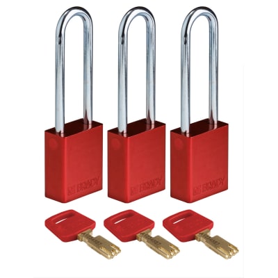 BRADY ALU-RED-76ST-KA3PK