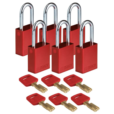 BRADY ALU-RED-38ST-KA6PK