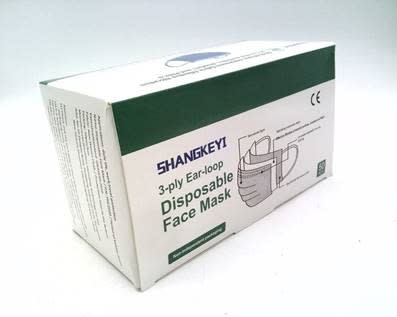 SHANGKEYI DISPOSABLE 3PLY FACE MASK - 10 BOXES OF 50