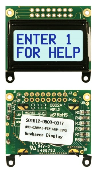 NEWHAVEN DISPLAY NHD-0208AZ-FSW-GBW-33V3