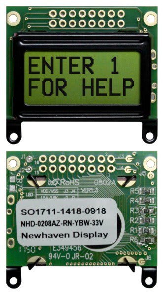 NEWHAVEN DISPLAY NHD-0208AZ-RN-YBW-33V