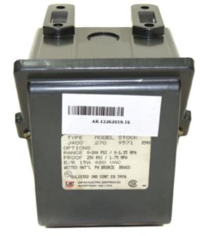 UNITED ELECTRIC J400-S144B