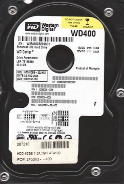 WESTERN DIGITAL WD400BB-22JHC0