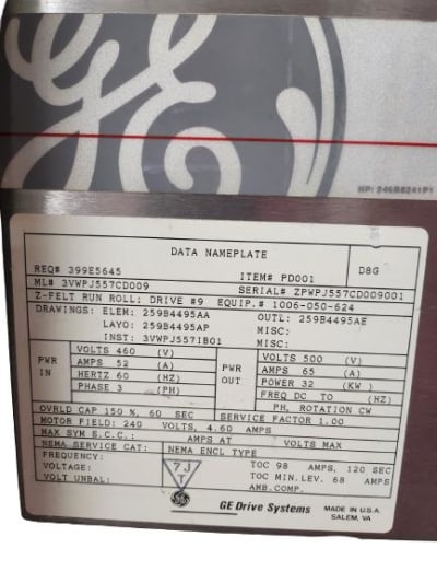 GENERAL ELECTRIC 3VWPJ557CD009