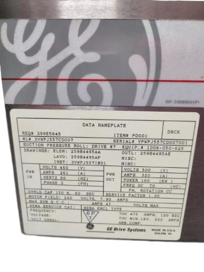 GENERAL ELECTRIC 3VWPJ557CD007