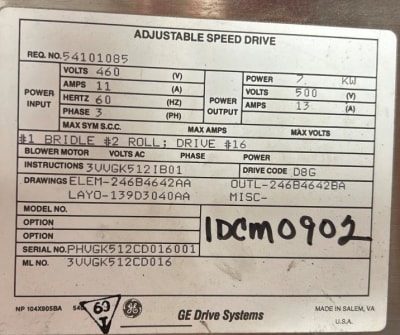 GENERAL ELECTRIC 3VVGK512CD016